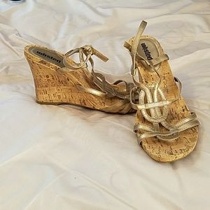 Gold strappy sandals